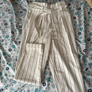 Forever 21 Cream Striped Pants